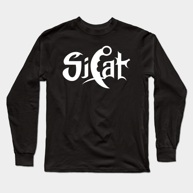 Silat Lettering White Karambit (on garment front) Long Sleeve T-Shirt by SSBDguy75